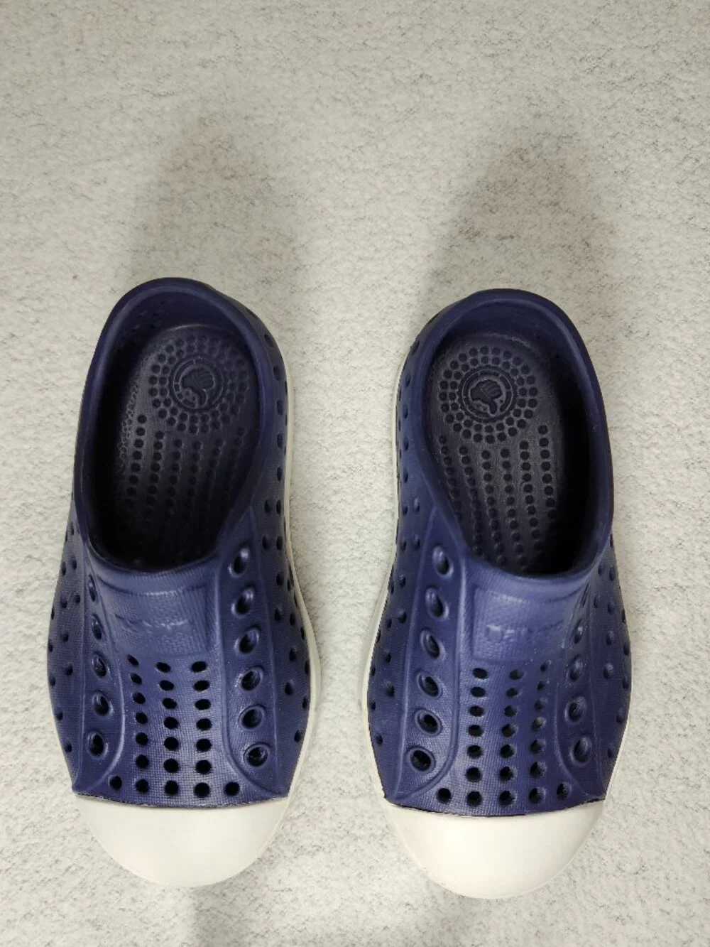 Native Kid's Navy Blue Jefferson slip-on shoes Toddler Size C7